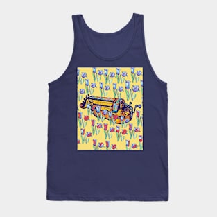 Hurdy-Gurdy with Tulips Tank Top